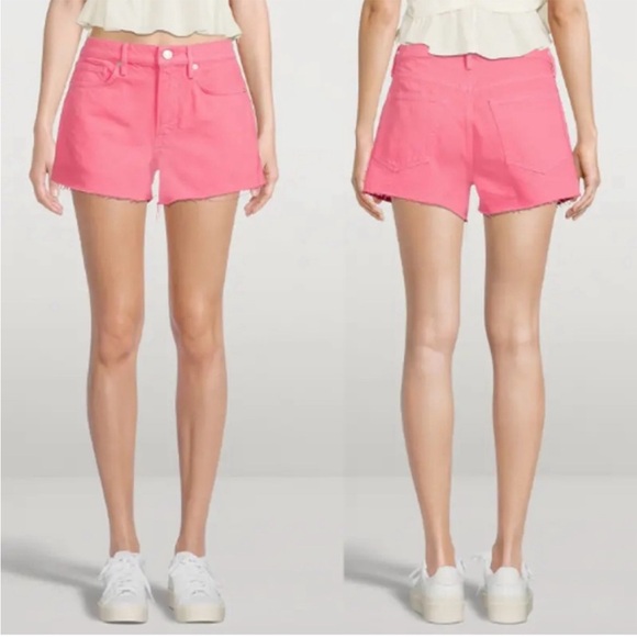 NWT FRAME Le Brigette Denim Shorts Raw Hem in Hot Pink Size 27 - Picture 3 of 11